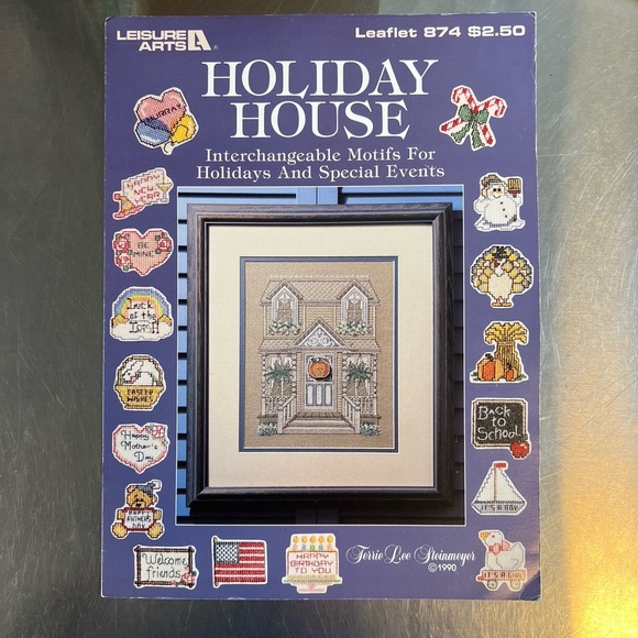 Leisure Arts Other - Holiday House Cross Stitch Pattern Leaflet #874 1990 Interchangeable Motifs